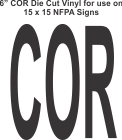 Die Cut 6in Vinyl Symbol CORROSIVE for NFPA (National Fire Prevention Association) for 15x15 Signs